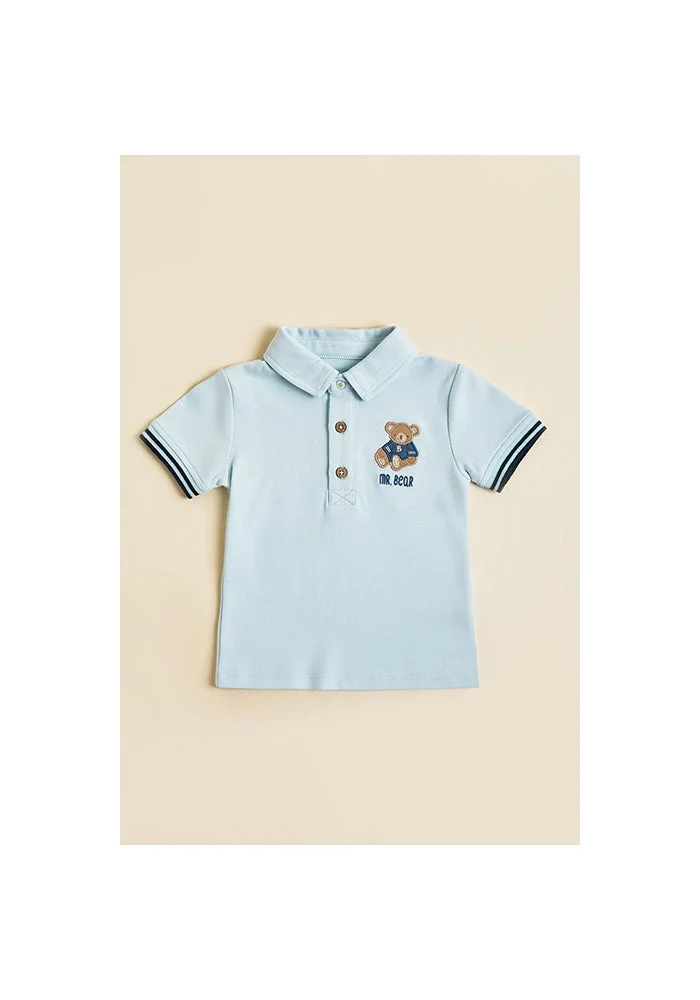 أر أند بي Embroidered Polo T-Shirt and Denim Shorts Set
