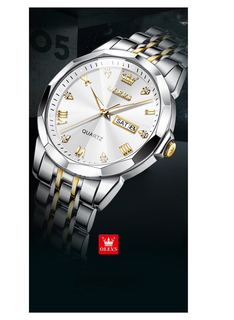 أوليفز ساعة رجال الأعمال مقاومة للماء من الستانلس ستيل مقاس 41 ملم - باللون الأسود - Image 5