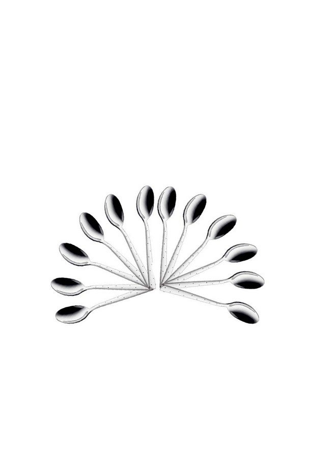 SHAPES White Dot Premium Silver Stainless Steel | Spoon - 12 Pieces | Rust-Resistant, Dishwasher Safe, Elegant Design | Ideal for Home and Restaurant