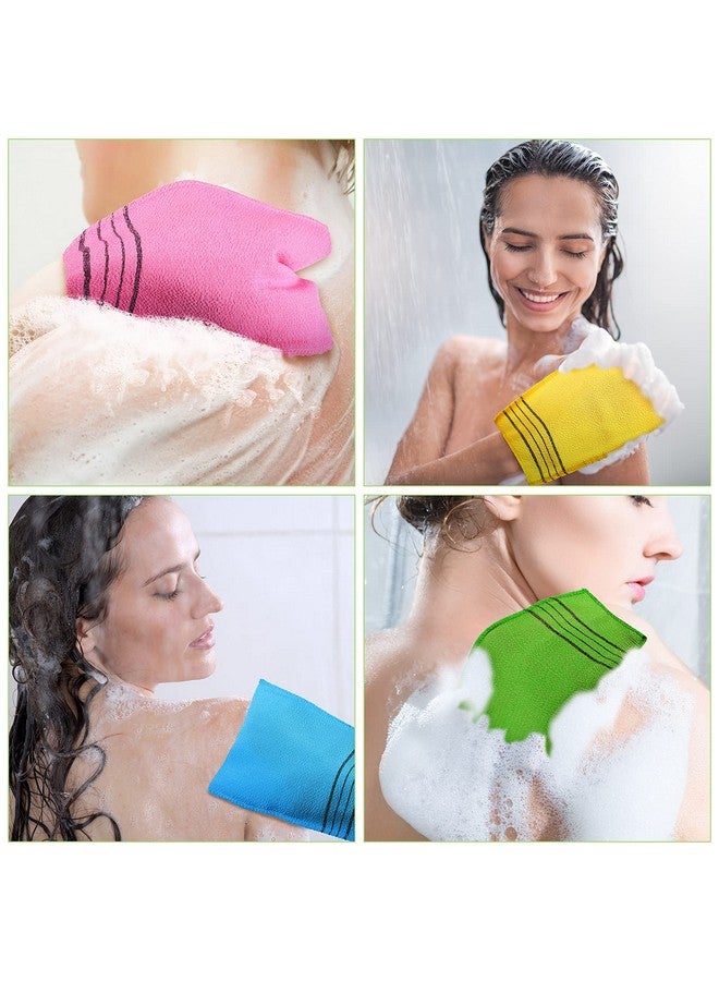 Tatuo Tatuo 12 Pieces Korean Exfoliating Mitt Exfoliating Glove Italy Towel Body Skin Scrubber Exfoliating Scrubber for Remove Dead Skin Exfoliating Washcloth Korean(Small,Yellow, Green, Blue, Pink)  - Image 4
