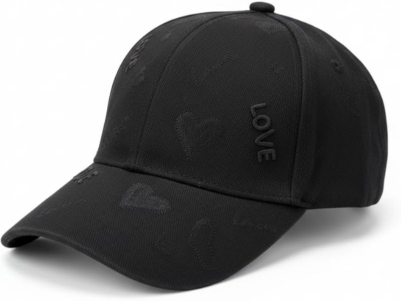 Love Heart Embroidery Quilted Baseball Cap for Girls | Cotton Touch - Premium Stylish Design with Inner Ventilation and Adjustable Fit | Farida Stores