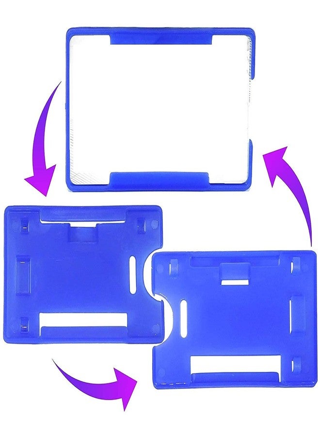 JSMSH Combo Pack of ID Card Holder with Retractable Reel yoyo Combo(Blue and Black) Pack of 100 - Image 2