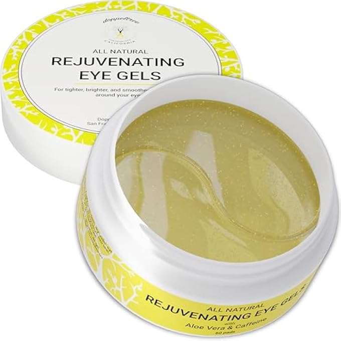 Doppeltree All Natural Caffeine Under Eye Patches & Hydrogel Masks (60 Pads) - Anti Aging Treatment for Crow Feet, Puffiness, Wrinkles, Dark Circles- Formulated in San Francisco - Image 1