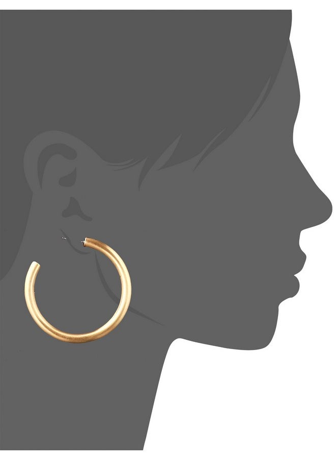 LUCKY BRAND - Lucky Brand Women's Gold Large Tubular Hoop Earrings, One Size - Image 1
