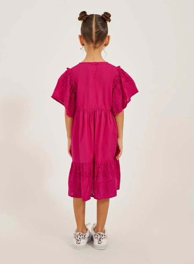 Styli Ruffle Sleeve Dress