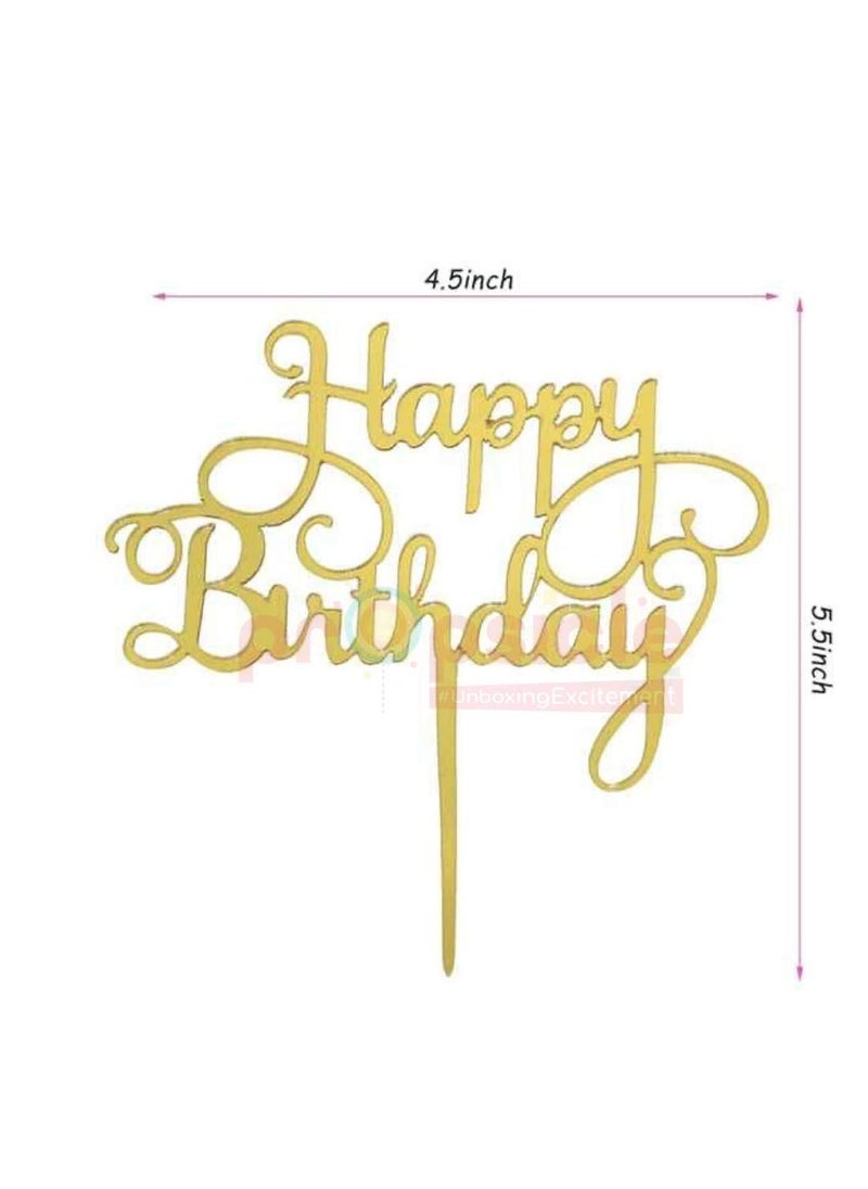 Propsicle Happy Birthday Acrylic Cake Topper Pack of 1 Gold Cake Decoration Golden - pzsku/Z750EE783C54F5A8C8B2EZ/45/_/1729835809/17a6555d-74d5-48fe-a376-cf7b6ae60b83