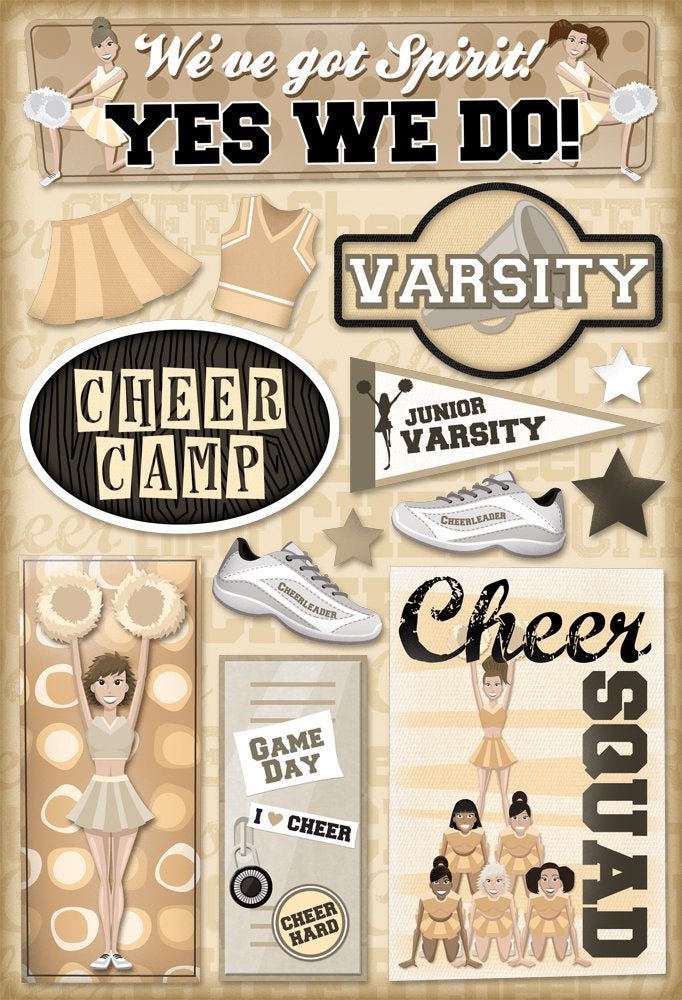 Karen Foster Design Acid and Lignin Free Scrapbooking Sticker Sheet, Cheer Camp - Image 5