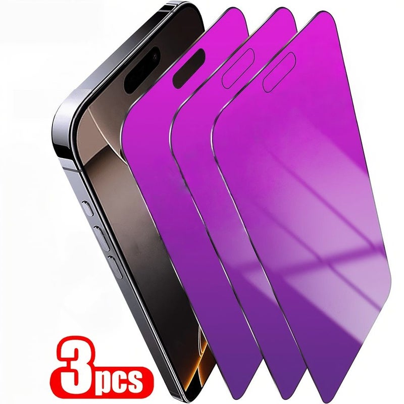 3 Pack Anti Peep Blue Light Tempered Glass Screen Protector for iPhone 16 Plus Electrostatic Adsorption Bubble Free Ultra Thin - Image 3