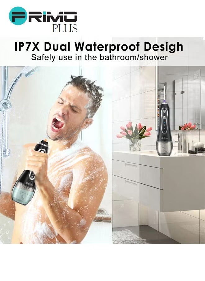 بريمو بلس - أداة تنظيف ما بين الأسنان بالماء بتصميم محمول أسود - Image 1