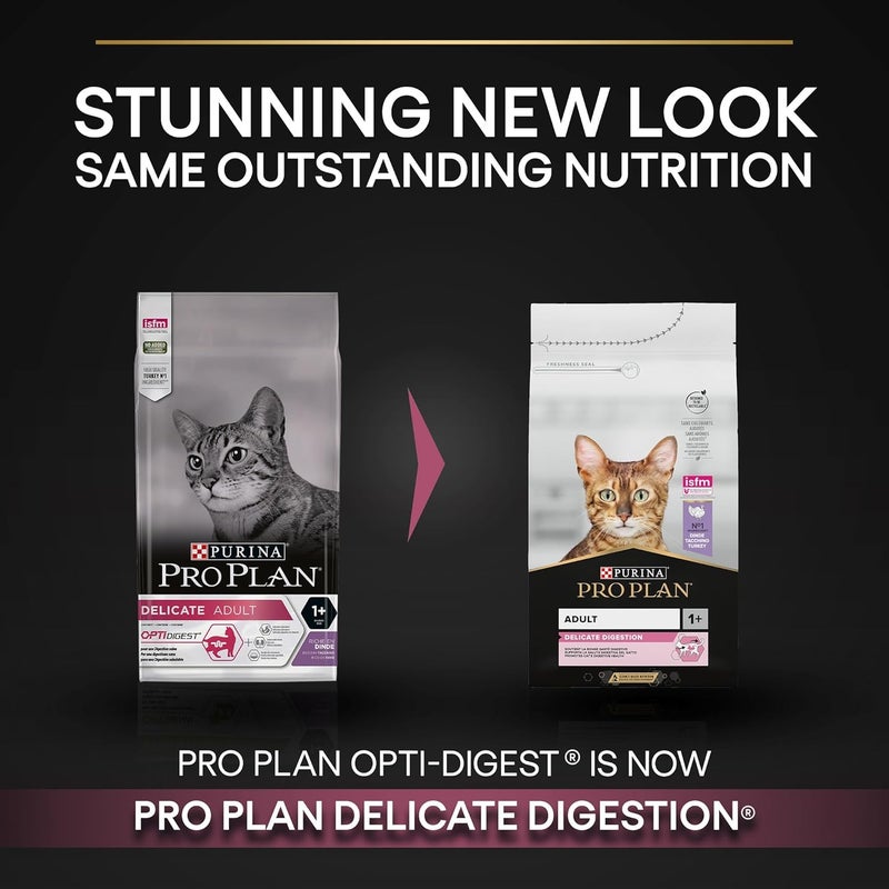 Purina Pro Plan Adult Delicate Digestion Dry Cat Food with Turkey, 400g - Image 2