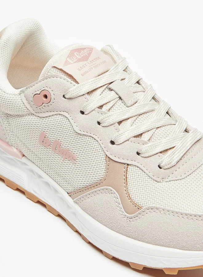 Lee Cooper Women's Logo Print Low Ankle Sneakers with Lace-Up Closure