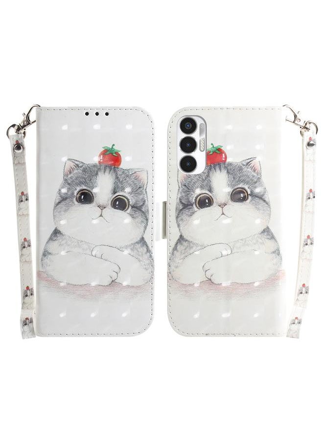 Green Tiger For Tecno Pova 3 LE7 3D Colored Horizontal Flip Leather Phone Case(Cute Cat)  - Image 1