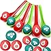 JellyArch 48 Pack Christmas Game for Family Party Spoon Relay Race Set Christmas Tree Santa Snowman Reindeer Ball and Spoon Race Game for Indoor Outdoor Holiday Party GiftsBall Berry - Image 2