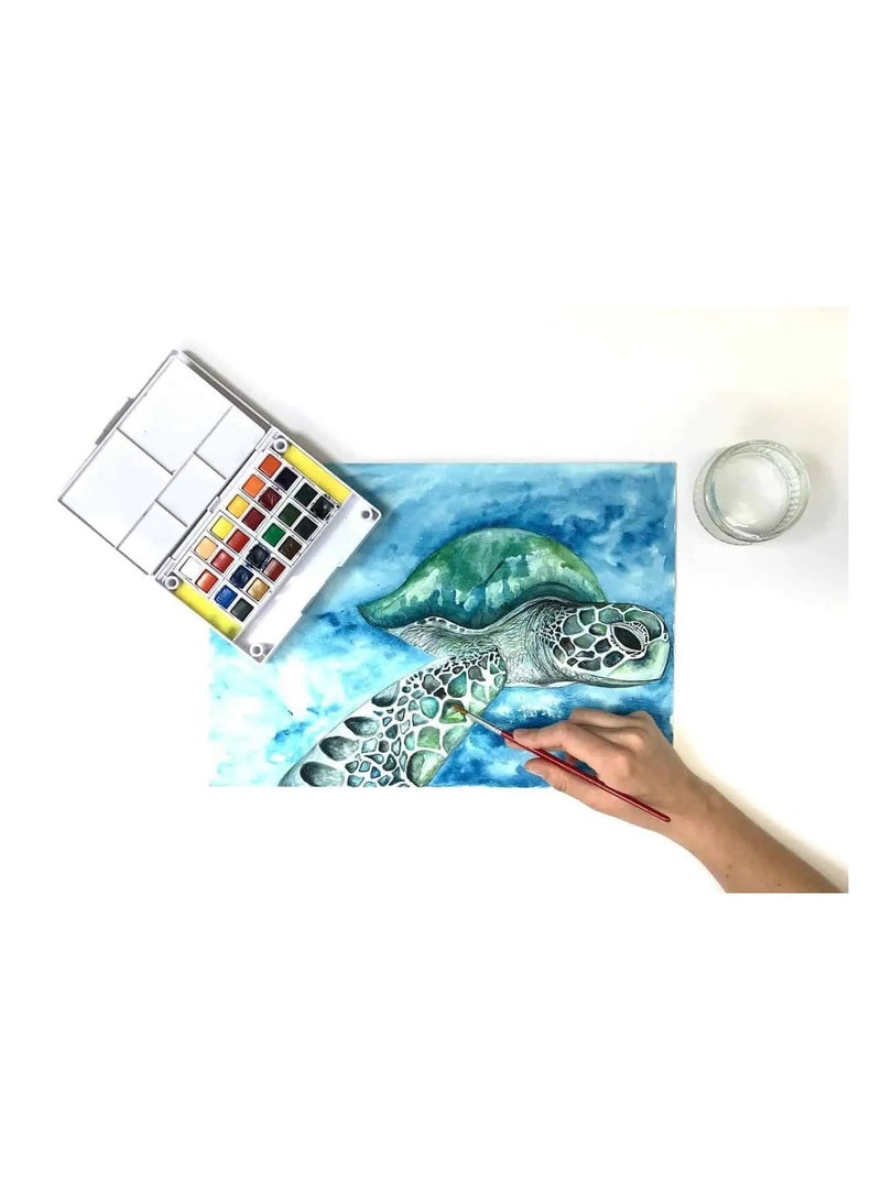 Zieler A4 Size Watercolour Paper Pad For Painting 12 Sheets 300gsm Thickness - Image 3