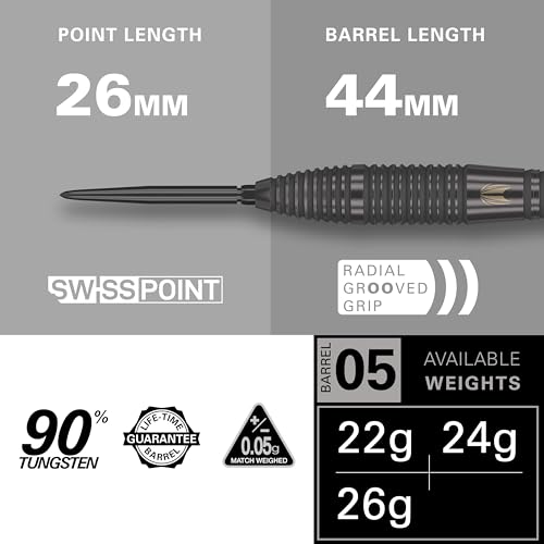 Target Darts Bolide Void 05 22G 90% Tungsten Swiss Point Steel Tip Darts Set - Image 2