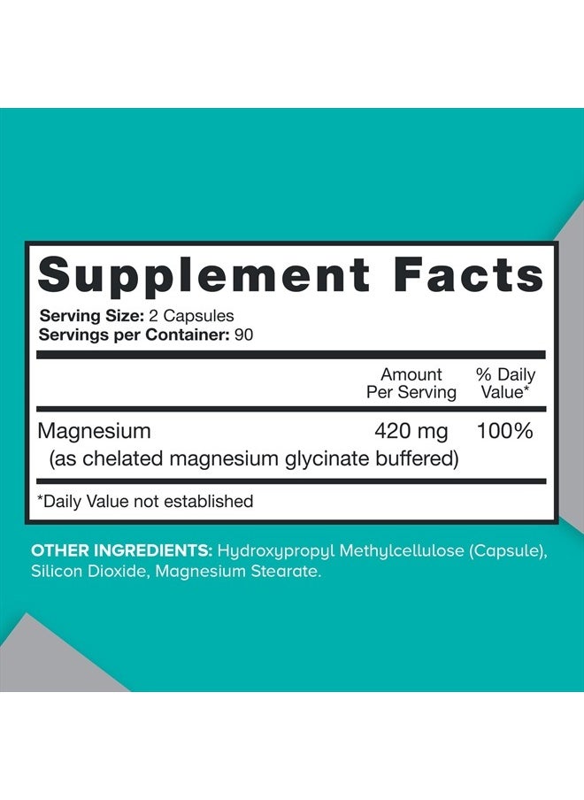Qunol Magnesium Capsules 420mg, 100% DV, High Absorption Magnesium Supplement, Extra Strength, Bone and Muscle Health Supplement, 180 Count  - Image 4