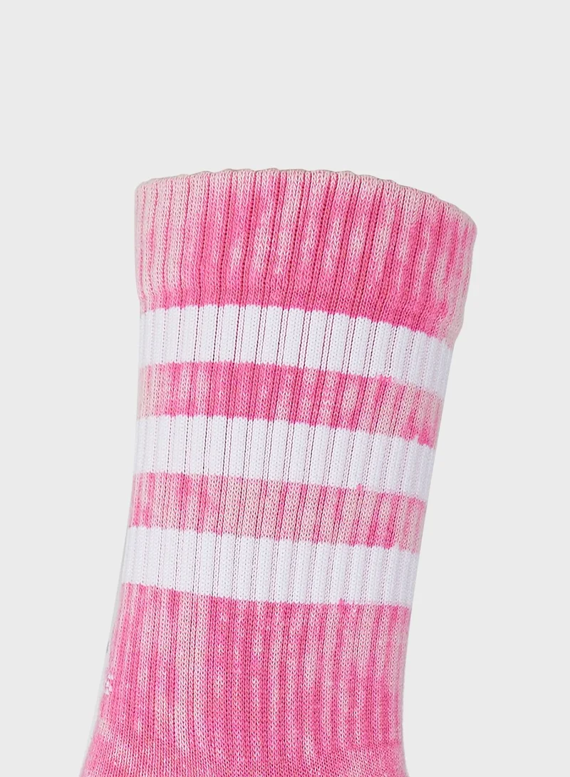 Adidas 3 Pack 3 Stripes Stonewash Crew Socks