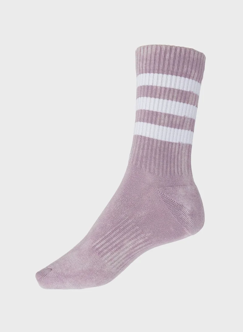 Adidas 3 Pack 3 Stripes Stonewash Crew Socks
