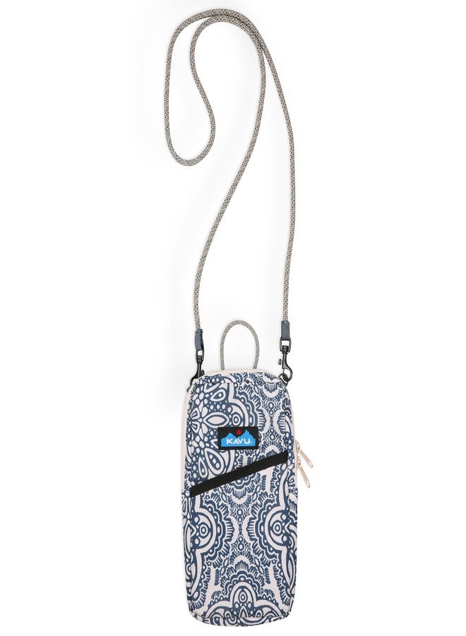 KAVU Essential Case Zip Crossbody Wallet with Rope Strap, Divine Damask - Image 1