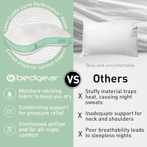 Bedgear Level Cuddle Performance Pillow - Firm Bed Pillow for Side Sleepers - Moisture Wicking Removable Cover - Size 3.0 - Image 4
