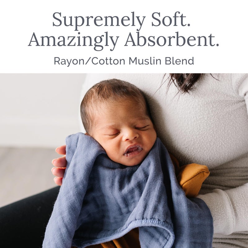 Natemia Muslin Burp Cloths for Baby Boys and Girls - Super Absorbent Baby Burp Cloths, Viscose Derived from Bamboo Cotton Baby Washcloths, 3-Pack Neutral Burp Cloths for Newborn, 21" x 11" - Image 4