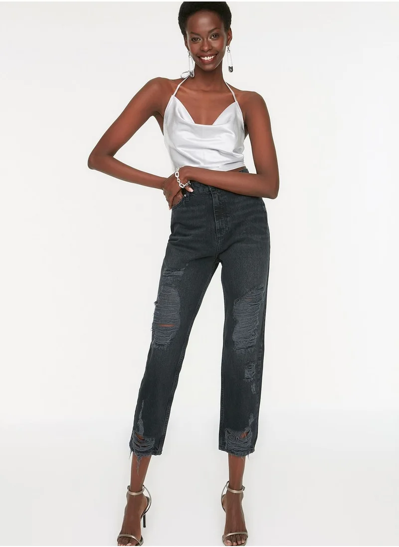 trendyol Ripped High Waist Jeans