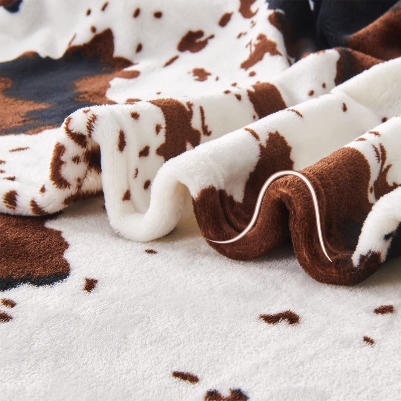 Edenleaf Soft Cow Print Blanket, Ultra Cozy Cow Throw Blanket for Couch Bed and Travel, Cow Decor Throw Blankets for All Seasons 50"x60" - Image 3