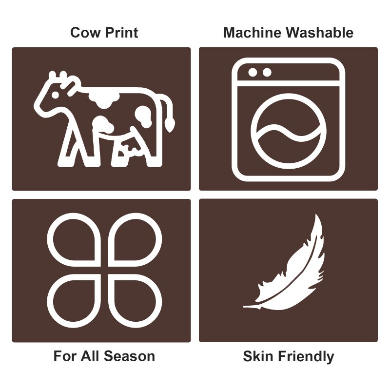 Edenleaf Soft Cow Print Blanket, Ultra Cozy Cow Throw Blanket for Couch Bed and Travel, Cow Decor Throw Blankets for All Seasons 50"x60" - Image 5