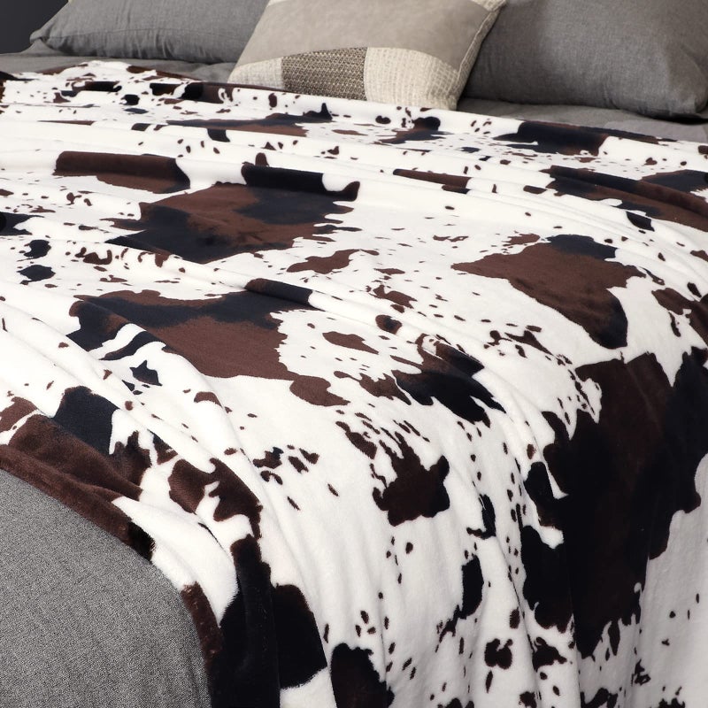 Edenleaf Soft Cow Print Blanket, Ultra Cozy Cow Throw Blanket for Couch Bed and Travel, Cow Decor Throw Blankets for All Seasons 50"x60" - Image 4