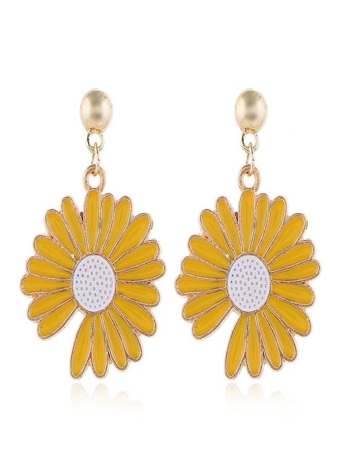 El Regalo 2 Pairs Daisy Flower Earrings for Girls & Women- Cute Yellow & White Flower/Floral Earrings - Image 3