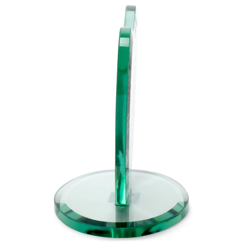 Dicksons Marriage Takes Three Heart Shaped Black Letter 7 x 7.5 Glass Table Top Sign Plaque - Image 5