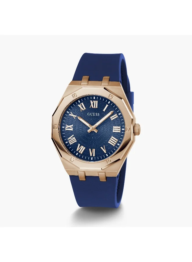 GUESS Blue Silicone Strap Watch for Men