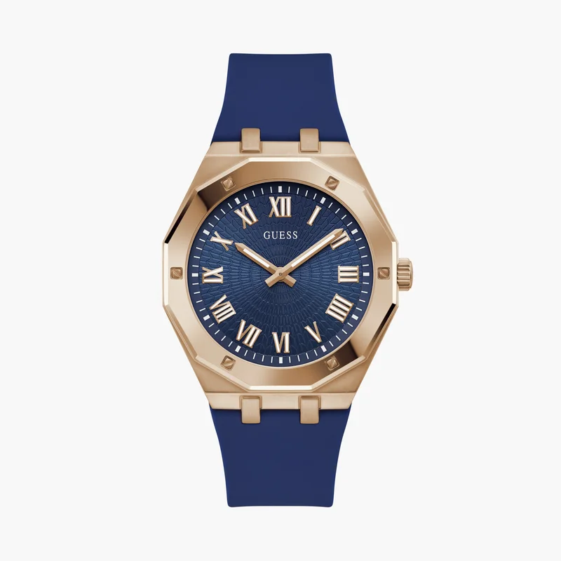 GUESS Blue Silicone Strap Watch for Men