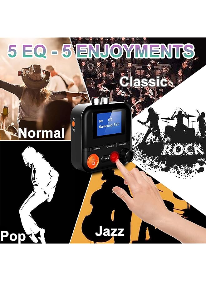 Excefore Bluetooth Transmitter And Receiver With Lcd Screen, Versatile 2-In-1 Adapter, 5 Eq Modes, Tf Card Support, 3.5Mm Aux Rca, Ideal For Tv, Pc, Car, Mp3, Cd Player, Speaker, Headset - Image 5