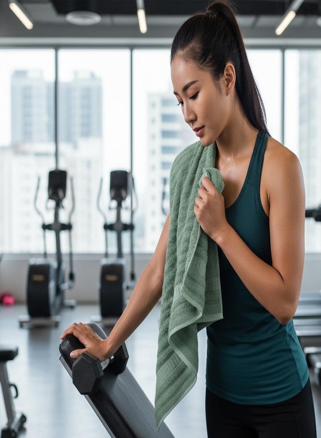 Mush Bamboo Hand Towels Set of 2 | 100% Bamboo Gym Towel for Men/Women Workout | Ultra Soft, Absorbent & Quick Dry Towel for Gym, Travel, Sports and Yoga | 40 X 60 cms | 600 GSM (Green) - Image 3