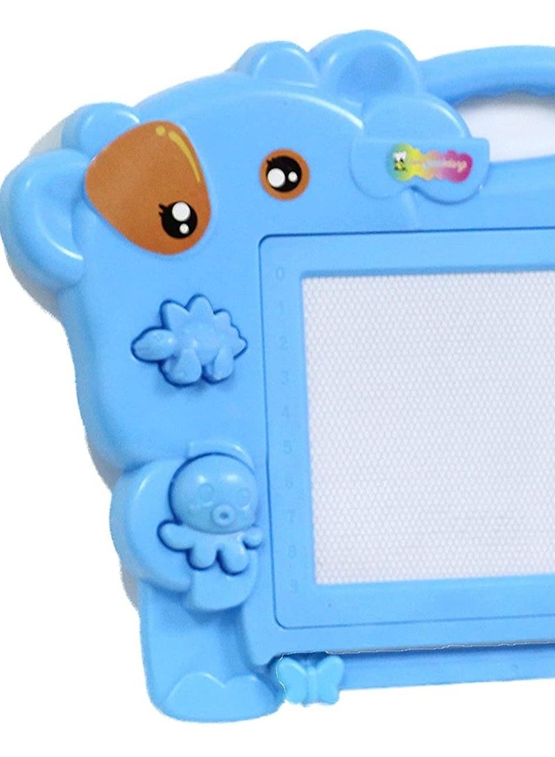 Baby Kid 1pc Writing Board Drawing Board Doodle Board Writing Painting and Learning Board With 2 Magnet Shapes for Kids 35cm X 23cm BLUE COLOR - Image 2