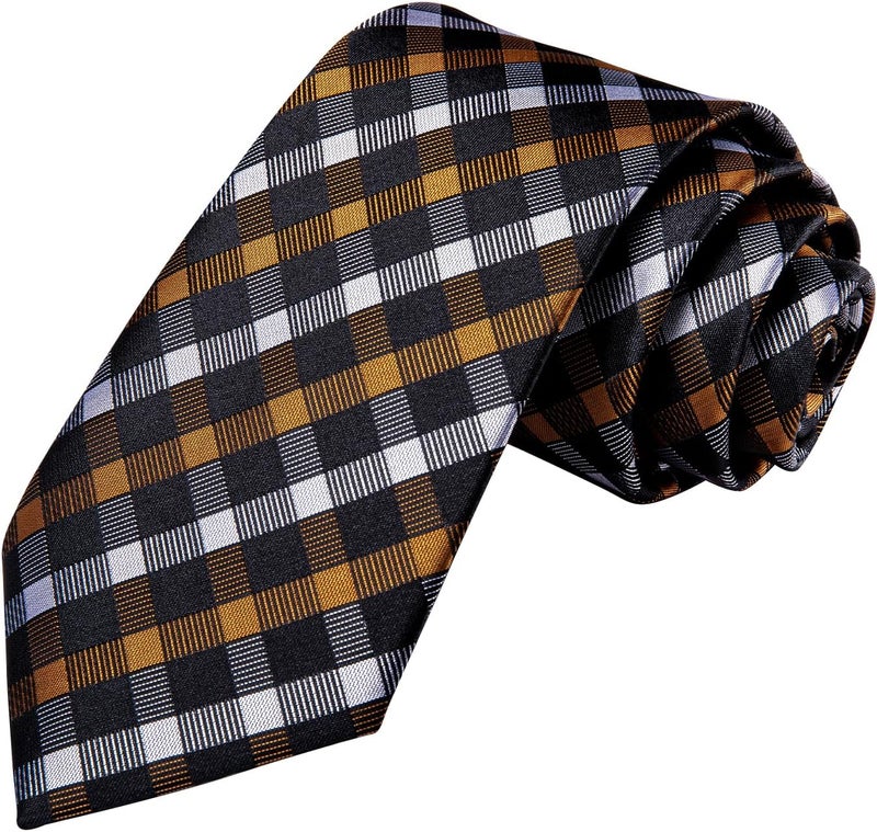 Hi-Tie Men's Tie Sets Silk Paisley Striped Necktie Pocket Square Cuff-links Sets Wedding Business Holiday - Image 4