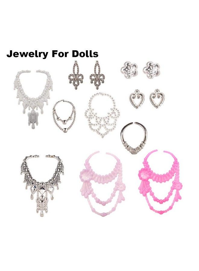 Barwa 40 قطعة من حقائب إكسسوارات الدمية وقلادات التاج ومشط الدمية مقاس 11.5 بوصة كهدية عيد الميلاد - Image 5