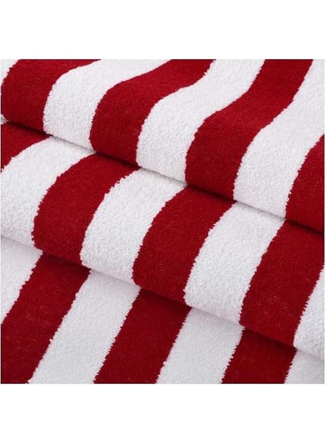 SIGNOOLA Beach Towel Striped 180x70 cm-White-Red  - Image 5