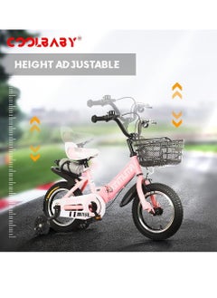 Cool Baby Style Kids Bike with Hand Brake and Basket for Ages 3-9 Years Girls  Princess Bikes Bicycles with Training Wheels and Fenders, Children Bicycle  - Image 2