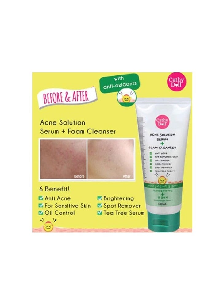 Cathy Doll CATHY DOLL ACNE SOLUTION SERUM FOAM CLEANSER 100ML  - Image 3