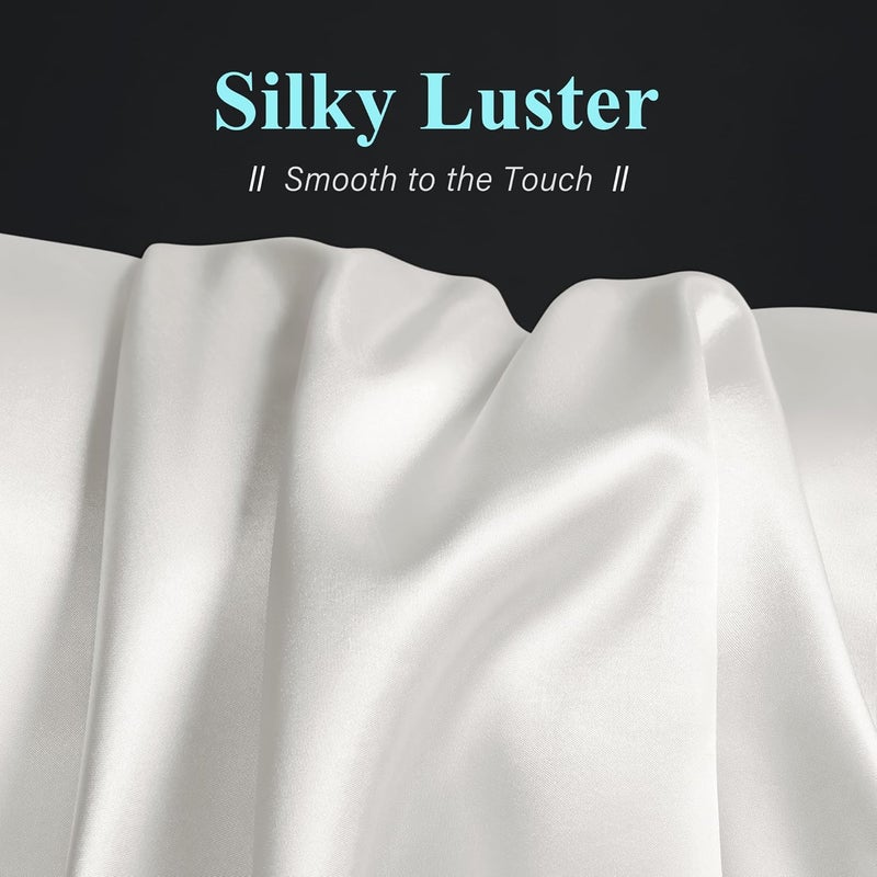 DOWNSTORIA Satin Body Pillow Cover Similar to Silk Body Pillow Pillowcase 1 Pack,Smooth and Cooling, Silky Envelope Closure Large Long Pillow Cases, Gifts for Women Men(20x54 Inches, White) - Image 2