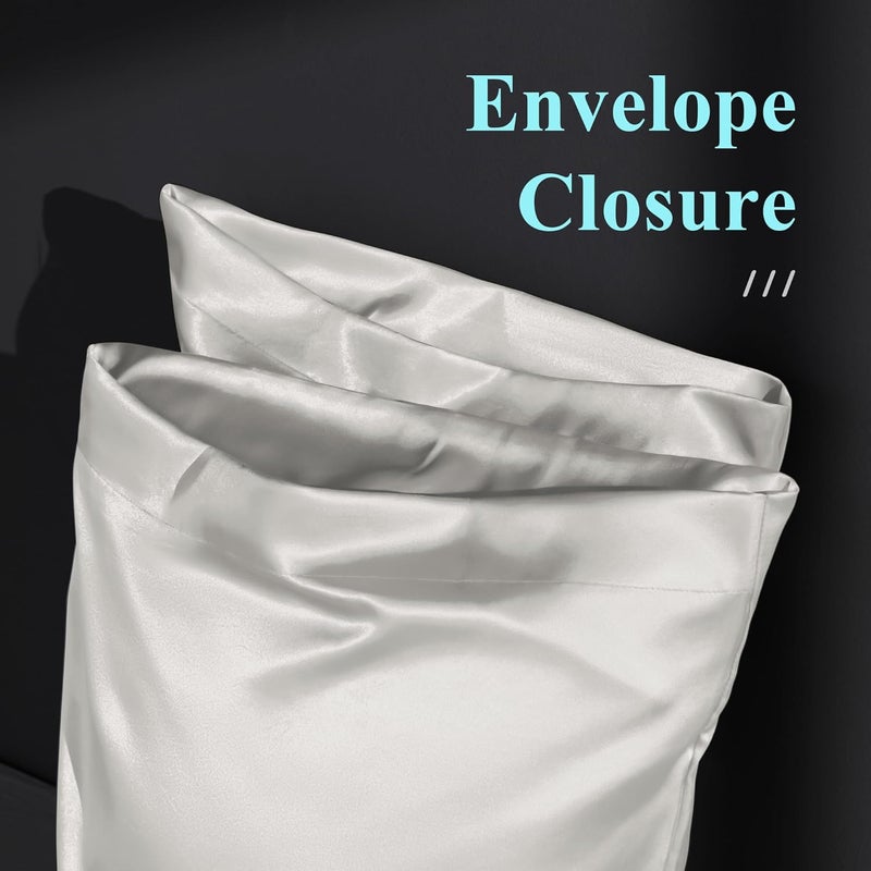 DOWNSTORIA Satin Body Pillow Cover Similar to Silk Body Pillow Pillowcase 1 Pack,Smooth and Cooling, Silky Envelope Closure Large Long Pillow Cases, Gifts for Women Men(20x54 Inches, White) - Image 4