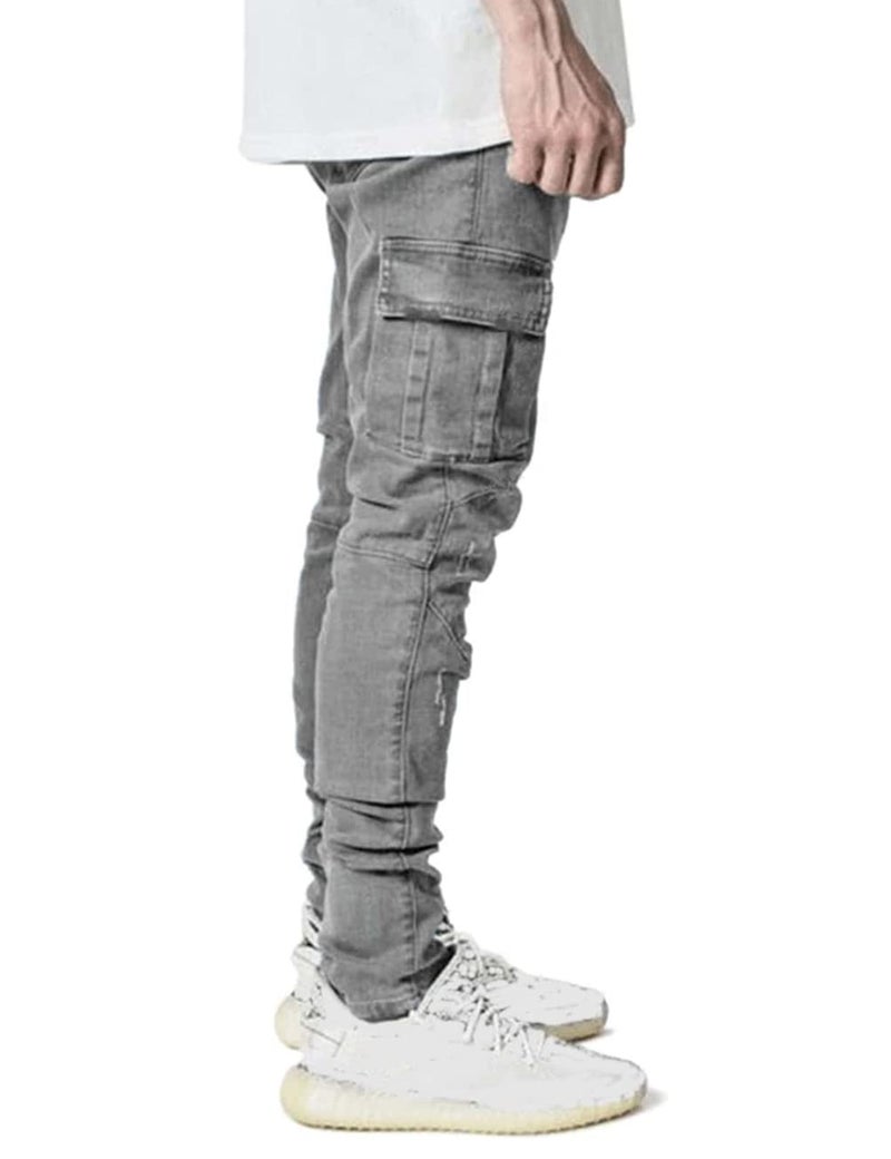 HUNGSON Men's Slim Fit Jeans 7 Pockets Stretch Skinny Denim Pencil Pants Nova Fashion - Image 3