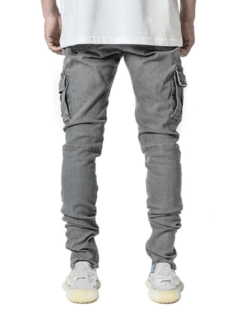 HUNGSON Men's Slim Fit Jeans 7 Pockets Stretch Skinny Denim Pencil Pants Nova Fashion - Image 4