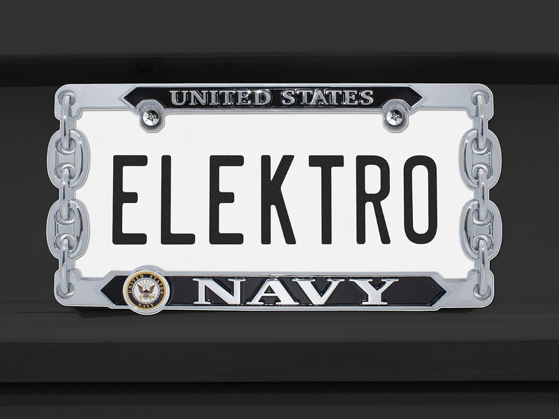 Elektroplate Navy License Plate Frame - All Metal with 3D Graphics - Image 2