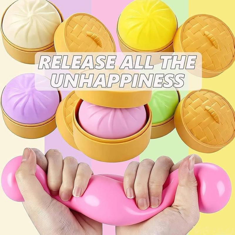Dumpling Squishy, Mystery Squishy Dumpling Box, Sensory Stress Ball Squeeze Toys for Stress Relief, Cute Soft Decompression Dough, Easter Gift (Yellow) - Image 5