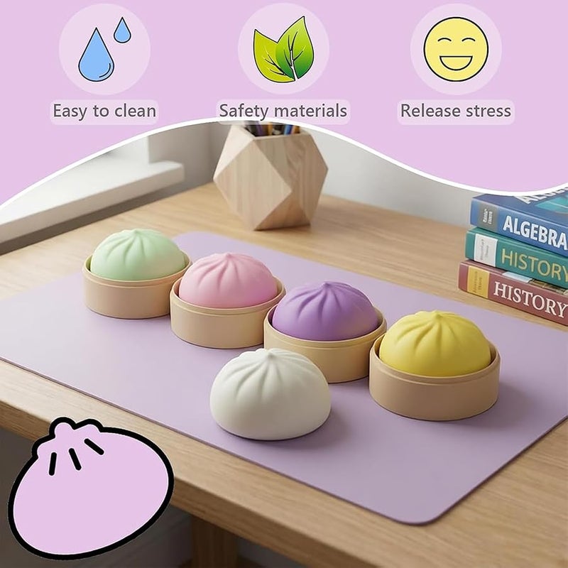 Dumpling Squishy, Mystery Squishy Dumpling Box, Sensory Stress Ball Squeeze Toys for Stress Relief, Cute Soft Decompression Dough, Easter Gift (Yellow) - Image 4