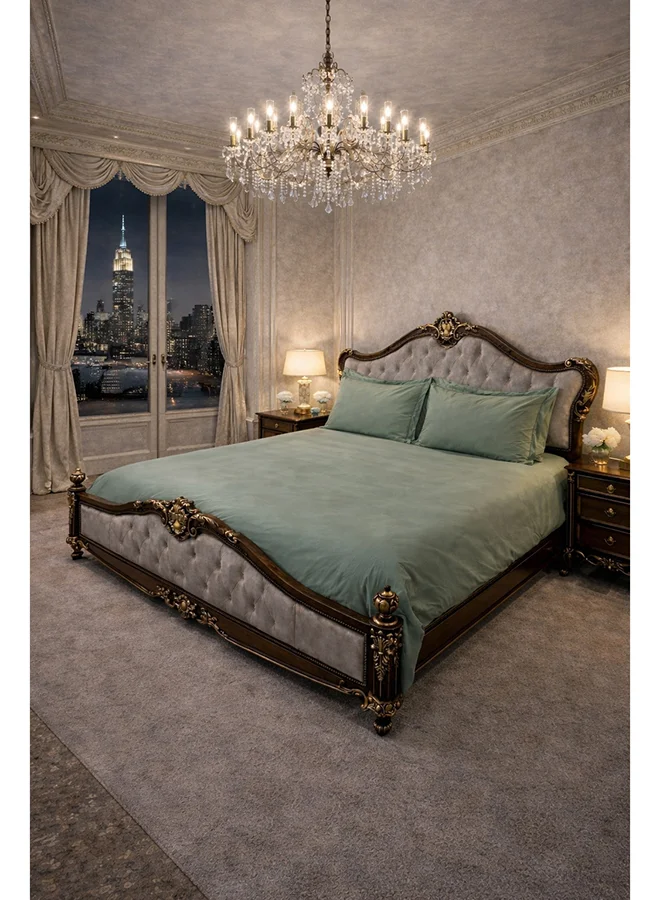 مالبيري ليفينج 100% tencel with Merrow King Flat Bedsheet 3 pcs Set- 1 Sheet 260x280 cms / 2 Pillow Covers with Merrowing, self fabric bag with drawstring 50x75cms - Sage Green