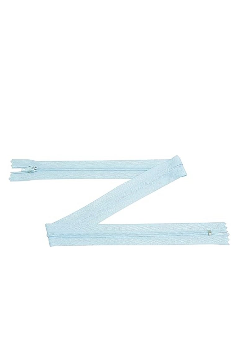 Generic Set of 10 spiral zippers non separable 50 cm nylon self locking metal slider sky blue color  - Image 3